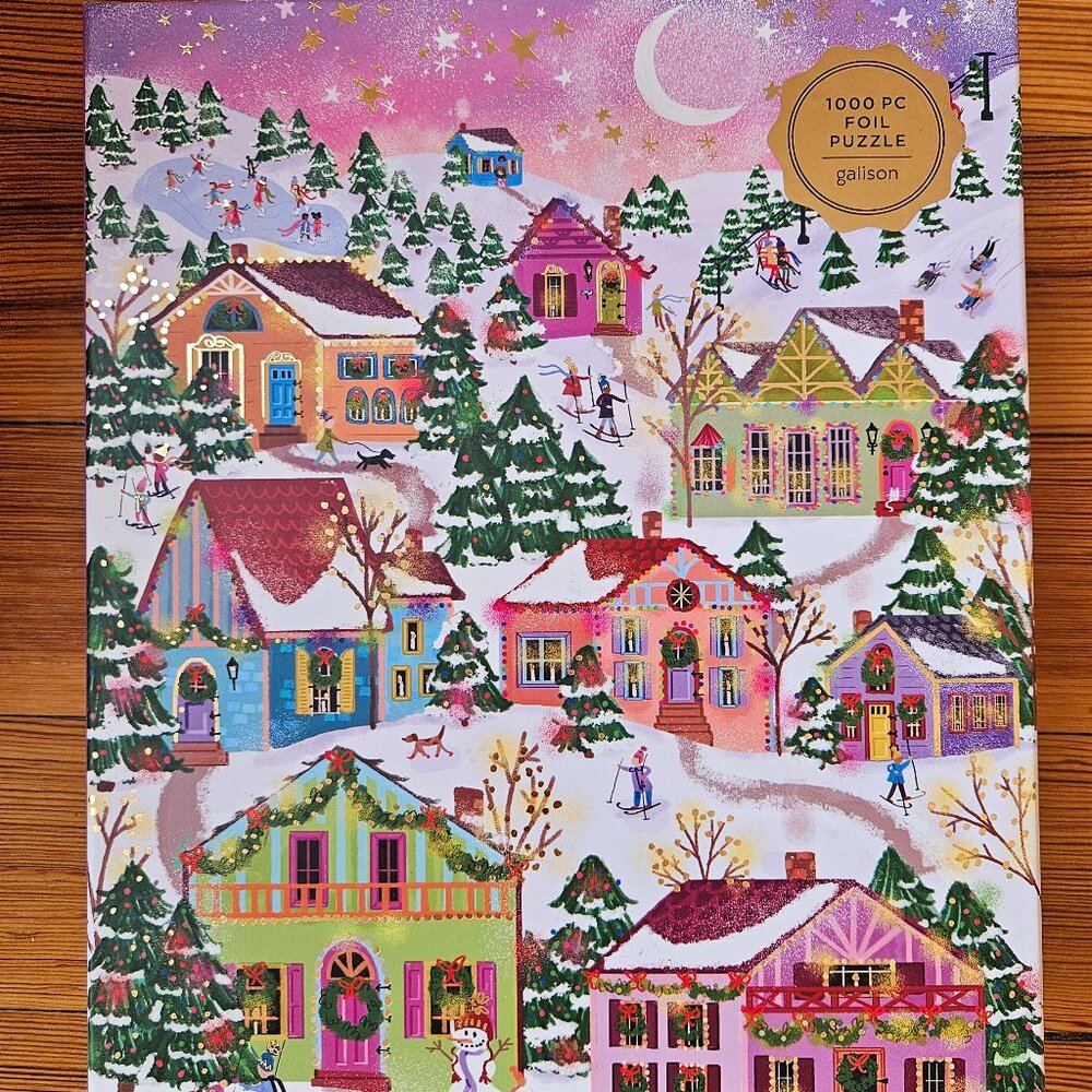 Galison Joy Laforme Snowcap Village 1000 Piece Foil Puzzle
